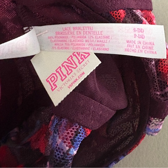 NWT Victoria's Secret PINK HIGH NECK LACE BRALETTE Push-Up Underwire size S DD - Picture 11 of 11